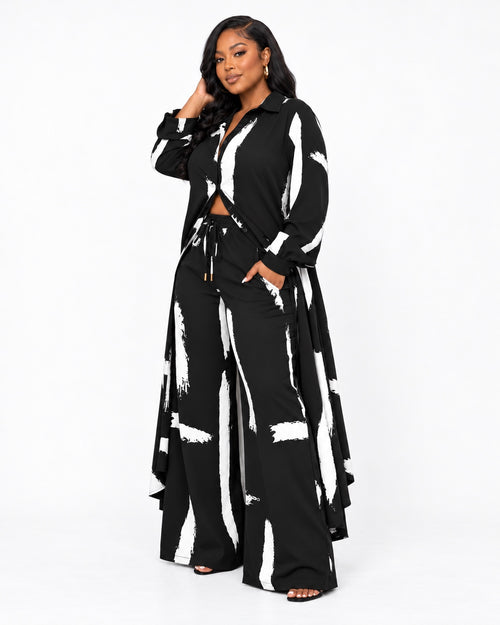 Brushstroke Statement three-piece set angled view