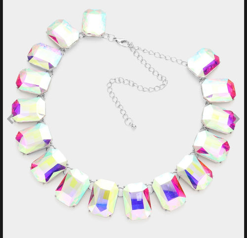 Rainbow Gemstone Necklace Set