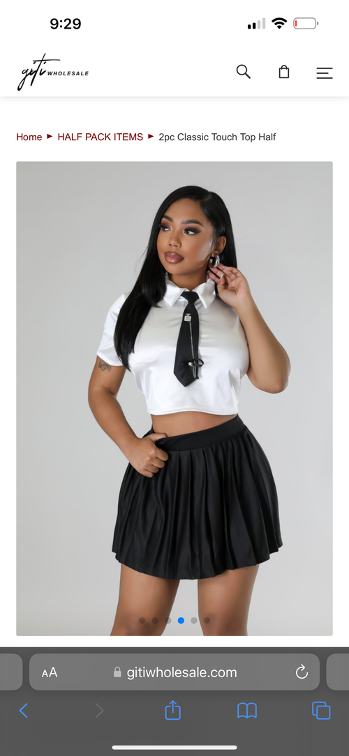 School Girl Top w/ Tie