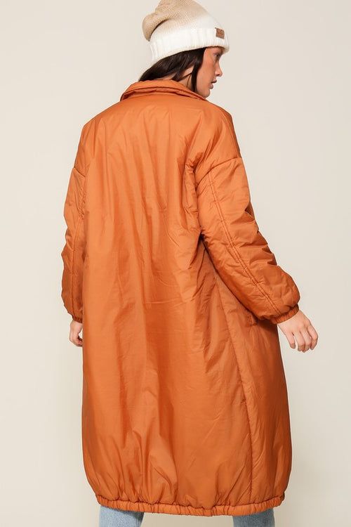 Camel Extended Bomber Jacket