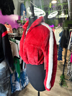 Red Racer Faux Fur Jacket