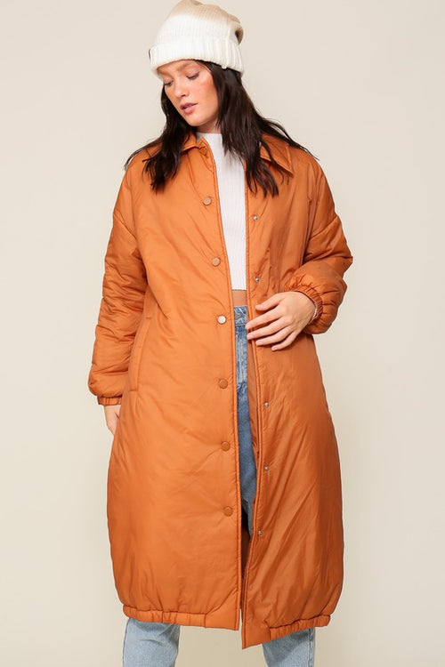 Camel Extended Bomber Jacket