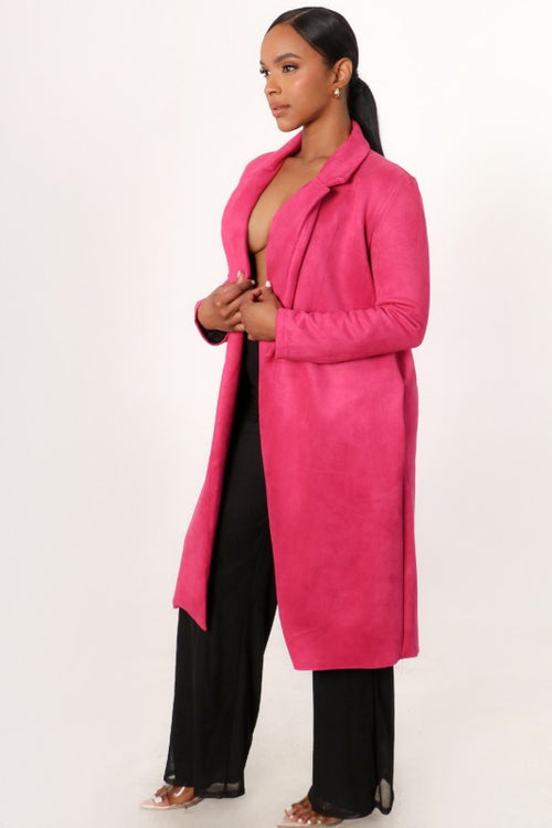 Velvet Pink Trench Jacket