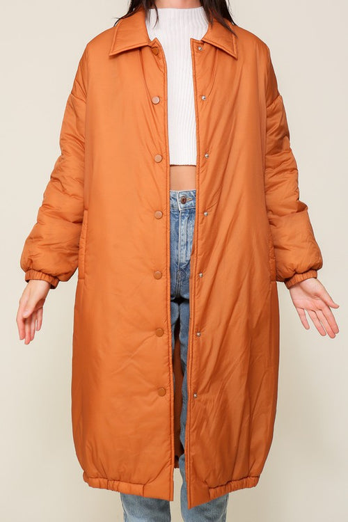 Camel Extended Bomber Jacket