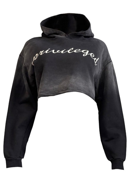 Privileged Cropped Hoodie
