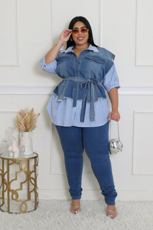 Denim Duo Top Curvy