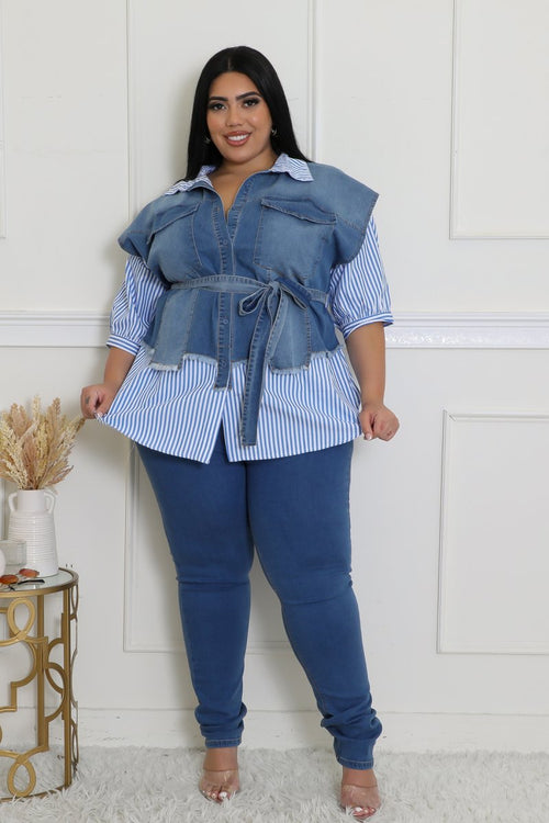 Denim Duo Top Curvy