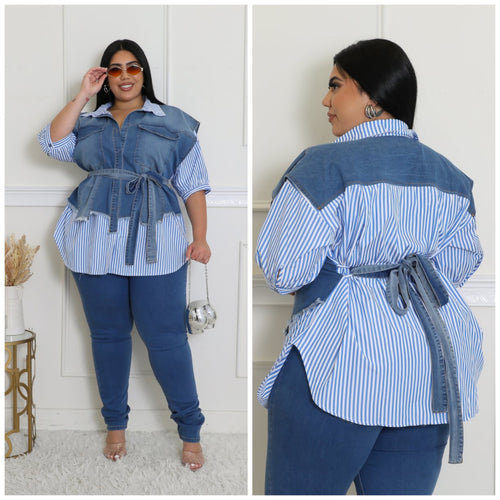 Denim Duo Top Curvy