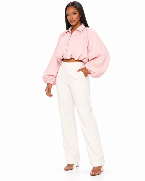Blush Me Crop Jacket three-quarter view