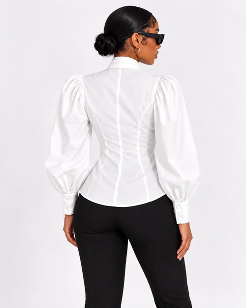 Bow Business Blouse back view