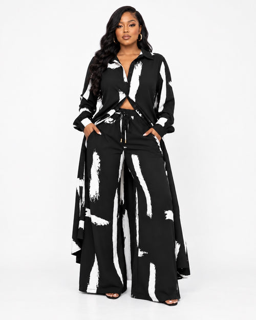Brushstroke Statement three-piece set front view