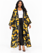 Lemon Grove Satin Kimono front view