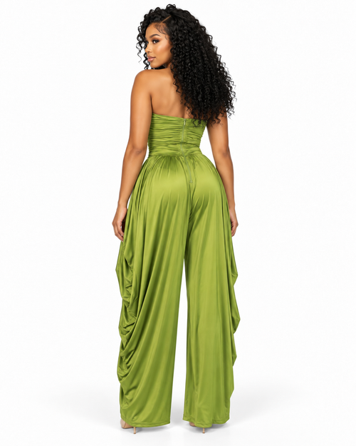 Olive Afterglow Jumpsuit back view
