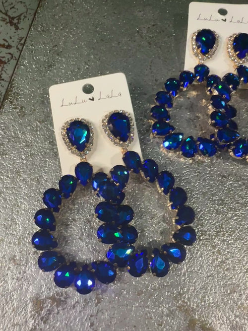 Blue Bling Earrings