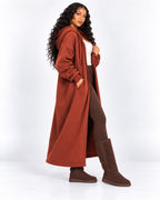 Rust Cozy Maxi Hoodie front view