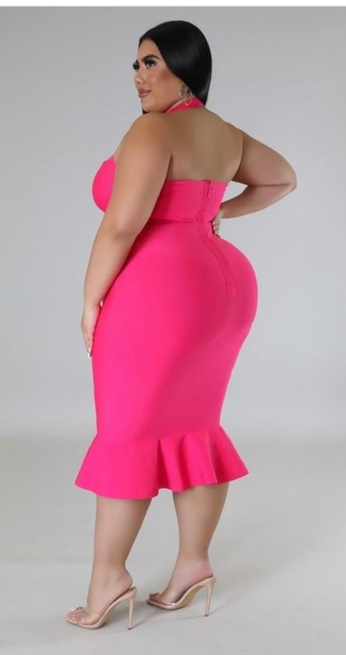 Plus Size Neon Pink Bandage Dress Zana Neon Pink V Neck Sleeveless Mini Backless Bandage Dress Plus Size Neon Pink Bandage Dress Zana Neon Pink V Neck Sleeveless Mini Backless Bandage Dress